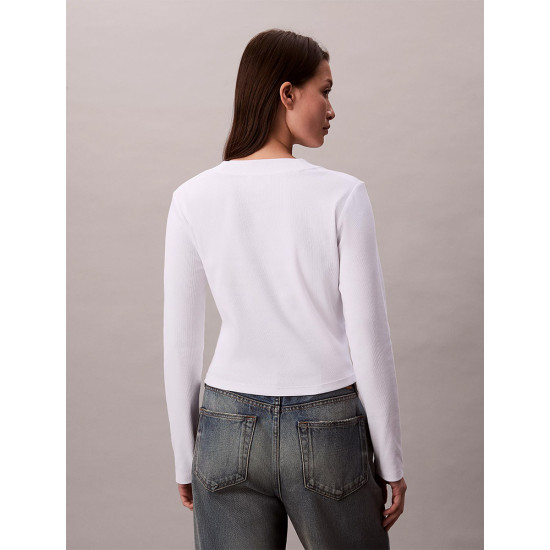 Calvin Klein Γυναικεία μακρυμάνικη μπλούζα Graphic Cropped Crew Neck T-Shirt